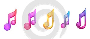 Pack of Musical Note Icon Set Against Transparent Background for Music, Creative, or Design Projects