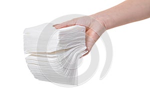 Pack of napkins in hand