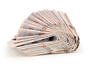 A pack of newspapers isolated