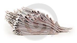 A pack of newspapers isolated