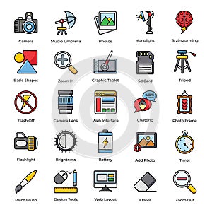 Pack Of Photography Flat Icons
