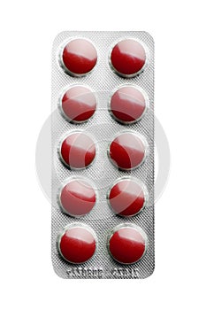 Pack of pills isolated over white