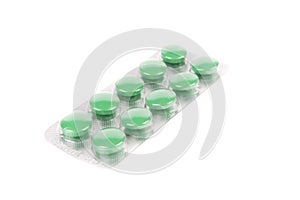 Pack of pills isolated over white background