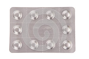 Pack of pills isolated over white background