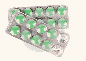 Pack of pills isolated over the white background