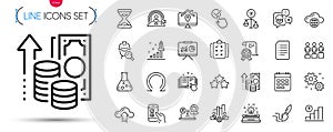 Pack of Presentation, Video conference and Work home line icons. Pictogram icon. Vector