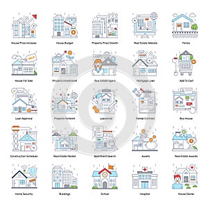 Pack Of Property Line Icons