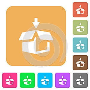 Pack rounded square flat icons