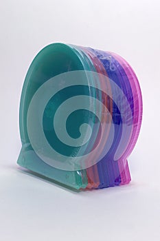 Pack of single cases for cd. color shells. clipping path