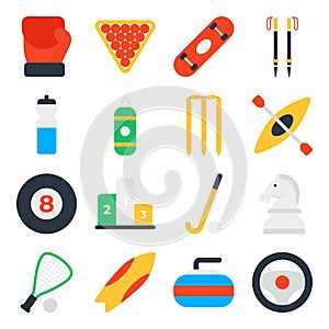 Pack of Sports Instruments Flat Icons