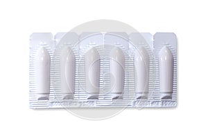 Pack of suppositories with clipping path