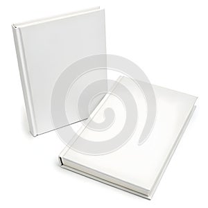 Pack of two white book covers isolated