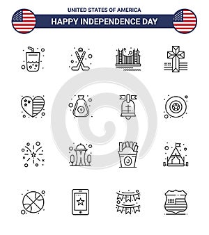 Zabalit z 16 spojené státy americké nezávislost oslava vedení známky a 4červenec symboly takový jako srdce kříž most americký cestovní ruch 