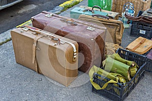 Pack of vintage suitcases, luggages