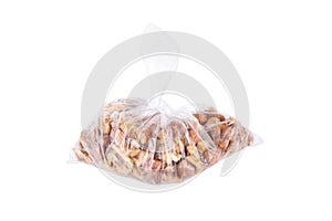 Pack of walnut and hazelnut isolated on white