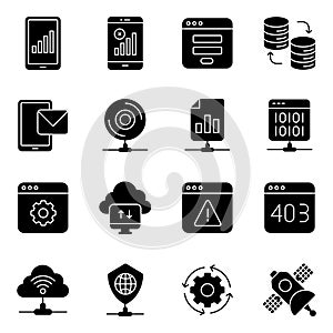 Pack of Web and Dataserver Solid Icons