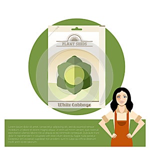 Pack of White Cabbage seeds