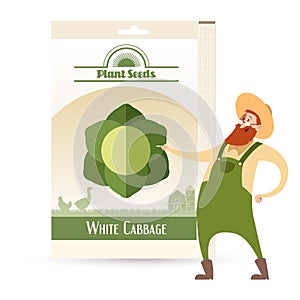 Pack of White Cabbage seeds