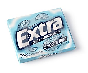 A pack of Wrigleys Extra Sugarfree Chewing Gum