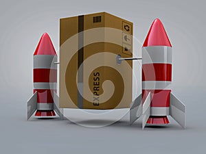 Package attached to two Rockets