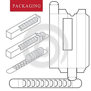 Package for bakery.Isolated White Retail Mock up