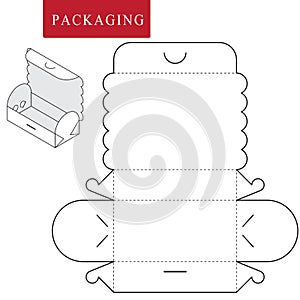 Package for bakery.Isolated White Retail Mock up.No glue