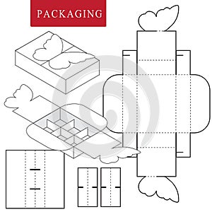 Package for bakery.Isolated White Retail Mock up.No glue