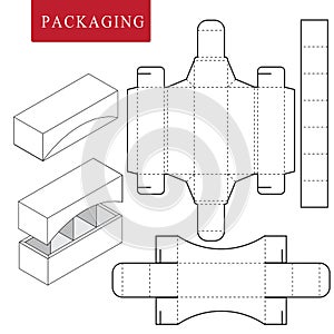 Package for bakery.Isolated White Retail Mock up.No glue