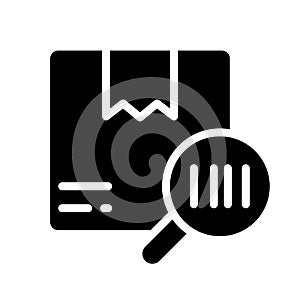 Package barcode tracking black glyph icon