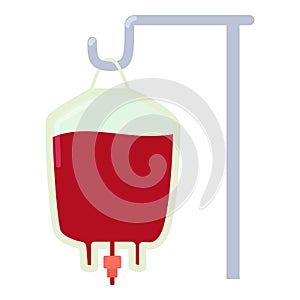 Package for blood transfusion icon, flat style