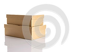 Package box. Brown carton cardboard box for shipping delivery isolated on white background. Craft paper object with clipping path