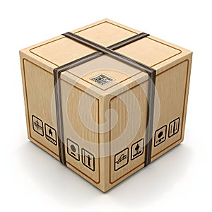 Package box icon 3D render isolated on white background
