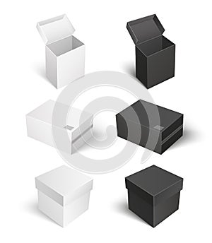 Package with Caps Empty Containers Set Vector