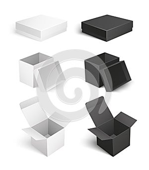 Package with Caps Empty Containers Set Vector