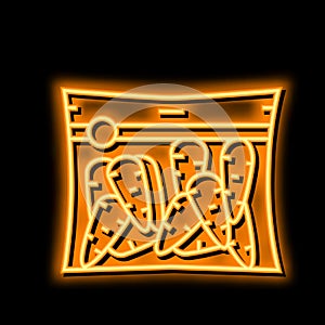 package carrot neon glow icon illustration