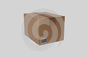 Package delivery box on white background. Deliver goods. Blank packaging. 3d render. 3d illustration. Shipment goods. Online order