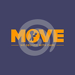 Package delivery symbol design, Vector graphics representing concept of moving