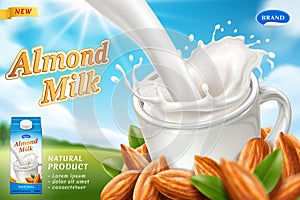 Package design for almond milk or vegan drink