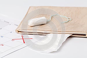 Package of feminine sanitary napkin, an absorbent item worn by a