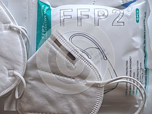 Package of FFP2 protection masks against Covid-19