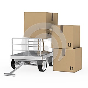 Package figure offload trolley