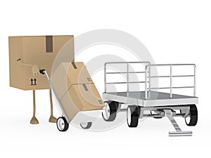 Package figure offload trolley photo