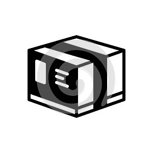 Black solid icon for Package, product and parcel