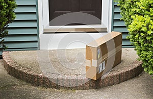 Package left on stoop by front door