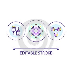 Package management system loop concept icon