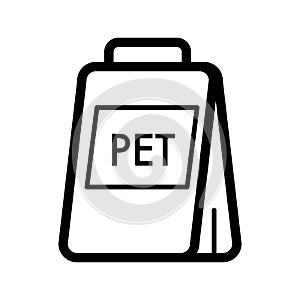 Package with pet food simple vector icon. Black and white illustration of pet meal. Outline linear icon.