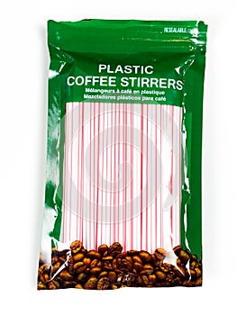 Package of Plastic Coffee Stirrers