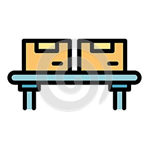 Package production icon vector flat