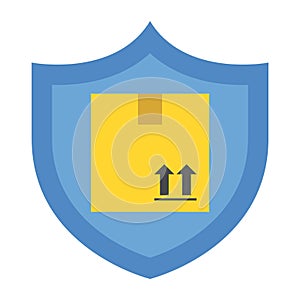 Package Protect - Flat color icon.