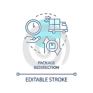 Package redirection turquoise concept icon photo